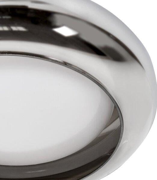 Stropná LED lampa strieborná sklo okrúhle tienidlo kovová základňa so stmievačom retro štýl obývacia izba