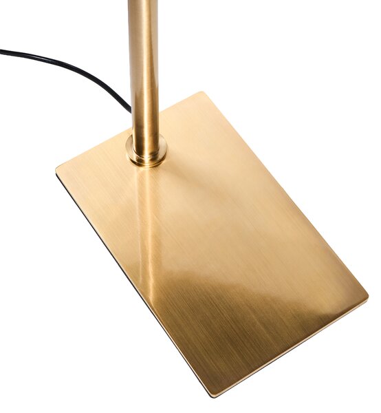 Stojaca lampa zlatá oceľová kovová základňa nastaviteľná výška s vypínačom moderný glamour štýl obývacia izba spálňa
