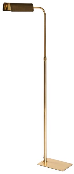 Stojaca lampa zlatá oceľová kovová základňa nastaviteľná výška s vypínačom moderný glamour štýl obývacia izba spálňa