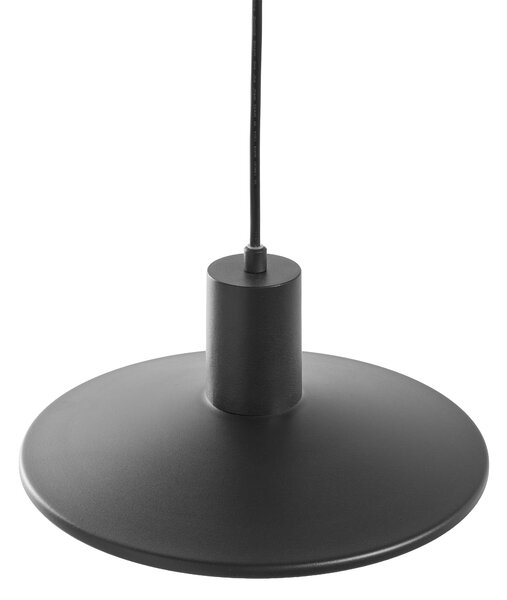 Vonkajšia závesná lampa čierna hliník syntetické tienidlo matný povrch záhradná lampa moderný štýl exteriér
