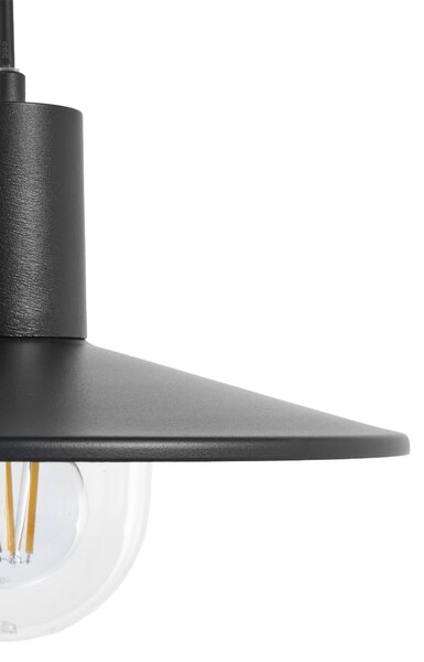 Vonkajšia závesná lampa čierna hliník syntetické tienidlo matný povrch záhradná lampa moderný štýl exteriér