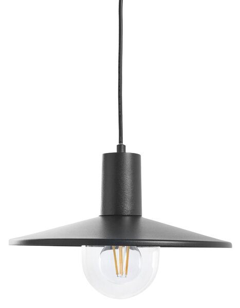 Vonkajšia závesná lampa čierna hliník syntetické tienidlo matný povrch záhradná lampa moderný štýl exteriér