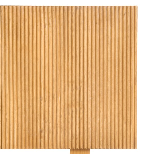 Posteľ svetlohnedá borovicové drevo 120 x 200 cm s čelom a lamelovým roštom prírodný škandinávsky štýl spálňa