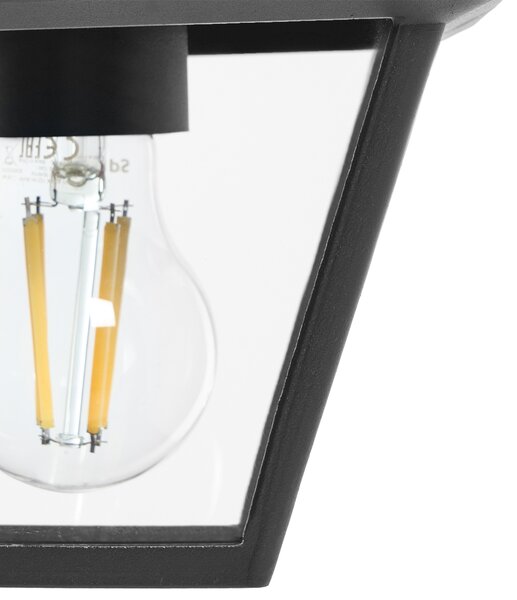 Vonkajšia závesná lampa čierna hliník sklenené tienidlo matný povrch záhradná lampa moderný štýl exteriér