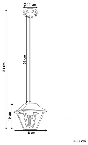 Vonkajšia závesná lampa čierna hliník sklenené tienidlo matný povrch záhradná lampa moderný štýl exteriér
