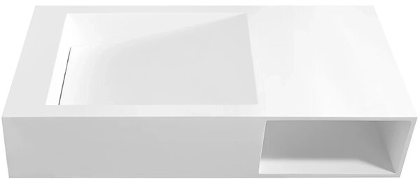 CERANO - Umývadlo z liateho mramoru Semio - nástenné - biela matná - 100x46 cm