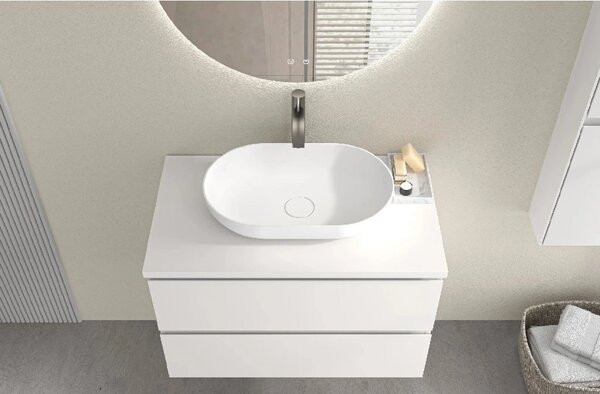 CERANO - Doska pod umývadlo Navira Pro - biela matná - 80x46x3, 6 cm