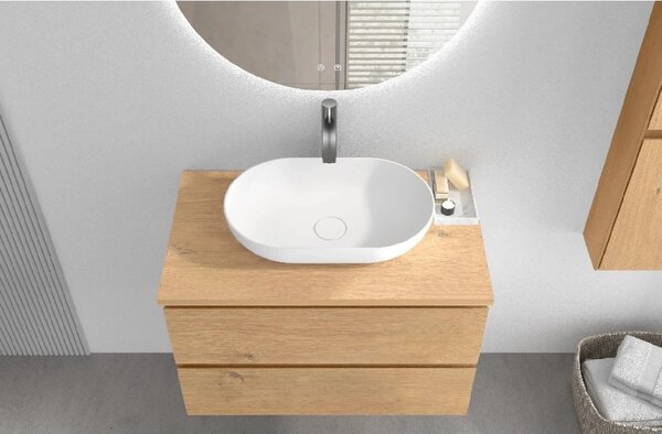 CERANO - Doska pod umývadlo Navira Pro - dub medový - 60x46x3, 6 cm