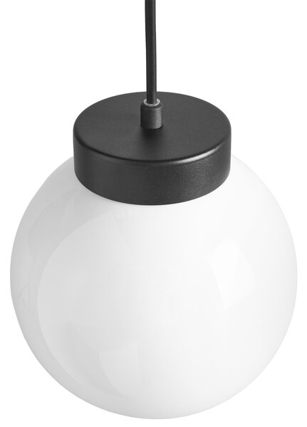 Vonkajšia závesná lampa čierna hliník biele sklenené tienidlo záhradná lampa moderný štýl exteriér