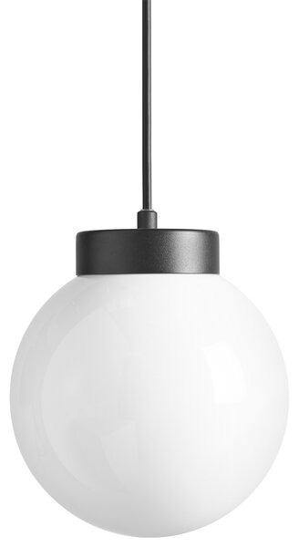 Vonkajšia závesná lampa čierna hliník biele sklenené tienidlo záhradná lampa moderný štýl exteriér