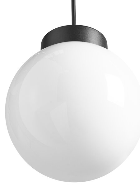 Vonkajšia závesná lampa čierna hliník biele sklenené tienidlo záhradná lampa moderný štýl exteriér