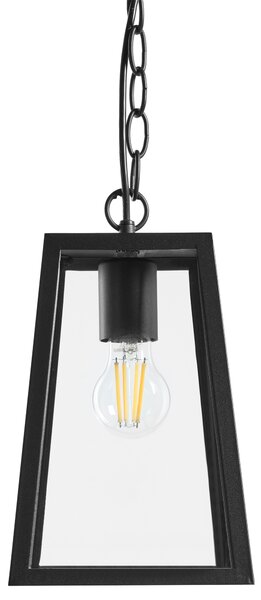Vonkajšia závesná lampa čierna hliník sklenené tienidlo matný povrch záhradná lampa moderný štýl exteriér