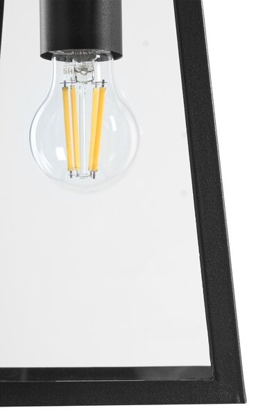 Vonkajšia závesná lampa čierna hliník sklenené tienidlo matný povrch záhradná lampa moderný štýl exteriér