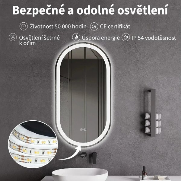 CERANO - Kúpeľňové LED zrkadlo Ayvo - 40x60 cm