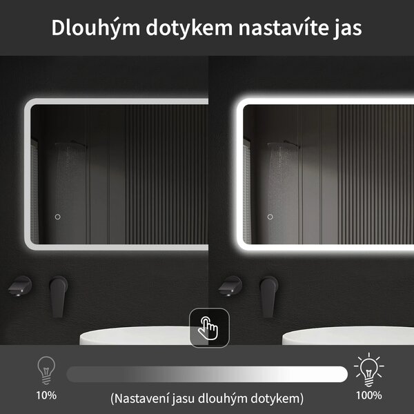 CERANO - Kúpeľňové LED zrkadlo Avano - 70x50 cm