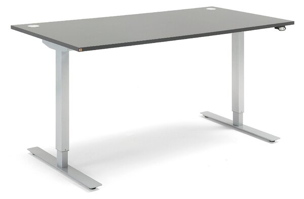 Výškovo nastaviteľný stôl FLEXUS, rovný, 1600x800 mm, šedá