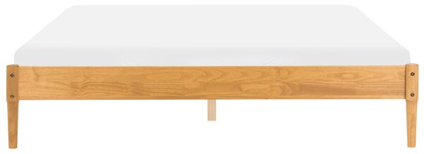 Posteľ svetlohnedá borovicové drevo 180 x 200 cm bez čela s lamelovým roštom prírodný škandinávsky štýl spálňa