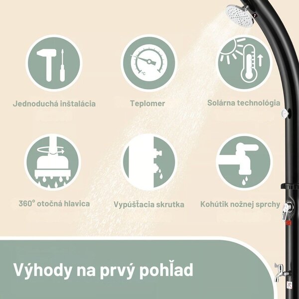 Solárna sprcha BOW, 20l, čierna Monzana