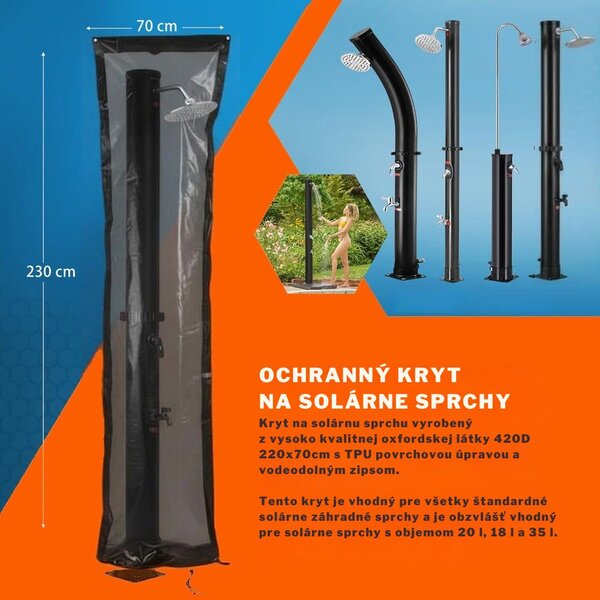 Solárna sprcha KARIBIK, 35 l, čierna Jurhan