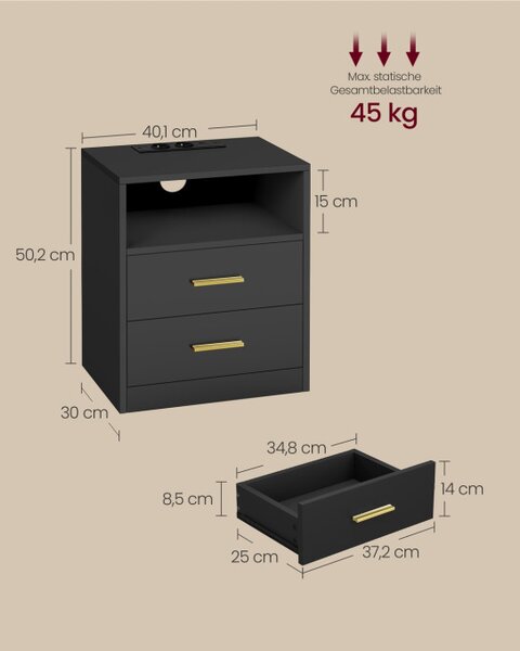 Set dvoch nočných stolíkov CUSTOS LET829BC01 (2 ks)