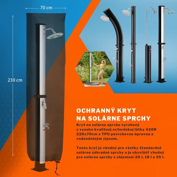 Solárna sprcha KARIBIK, 35 l, čierna/strieborná Jurhan