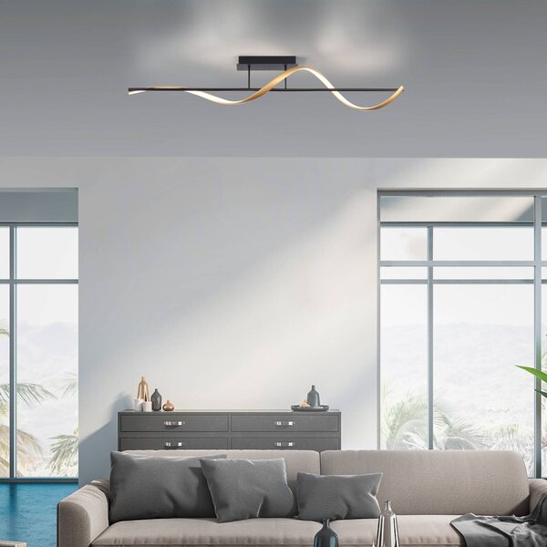Q-Smart-Home Paul Neuhaus Q-Swing svietidlo antracitová/mosadz, Čierna, Obývacia izba / jedáleň, Hliník, Moderný