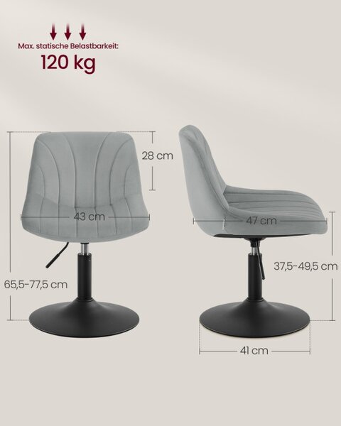 Otočná stolička LJB160GD01 sivá