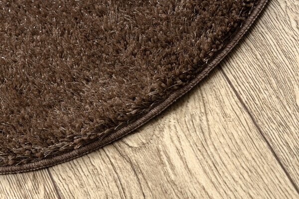 Kúpeľňový koberček SYNERGY glamour / lurex, hnedý kruh