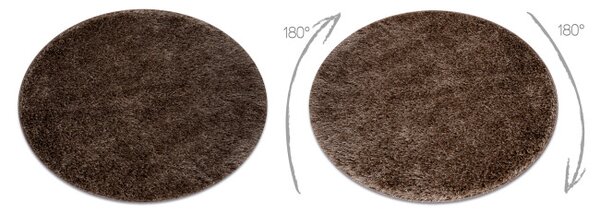 Kúpeľňový koberček SYNERGY glamour / lurex, hnedý kruh