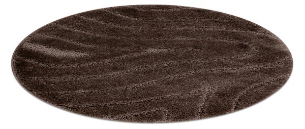 Kúpeľňový koberček SUPREME WAVES vlny, hnedý kruh