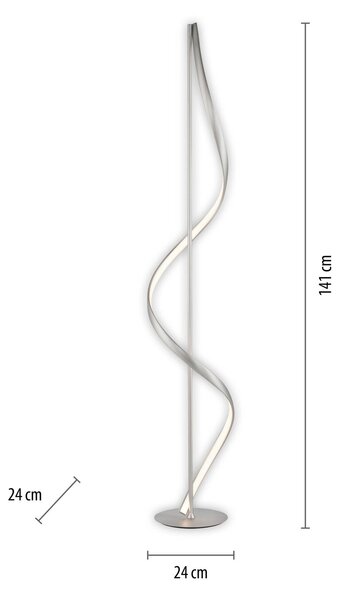 Paul Neuhaus Q-Swing stojacia LED lampa, oceľ, Hliník / sivá / zinok, Obývacia izba / jedáleň, Hliník, Moderný