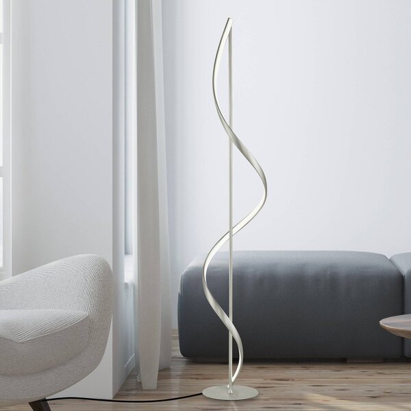 Paul Neuhaus Q-Swing stojacia LED lampa, oceľ, Hliník / sivá / zinok, Obývacia izba / jedáleň, Hliník, Moderný