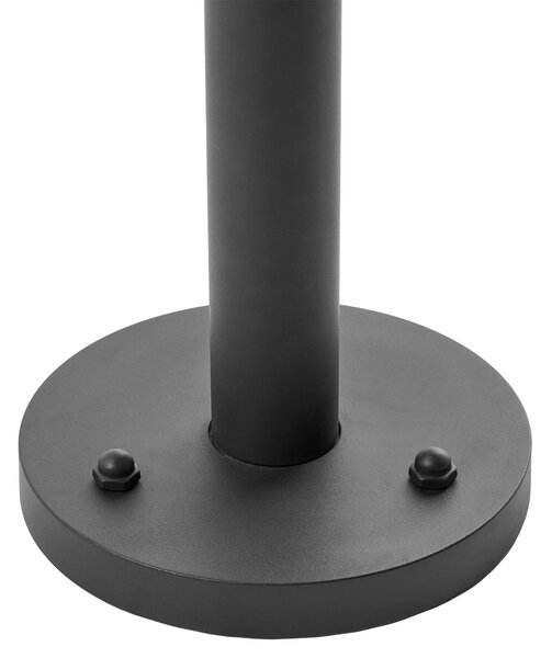 Vonkajšia stĺpová lampa s 2 svetlami čierna hliník syntetické tienidlo matný povrch záhradná lampa moderný štýl exteriér