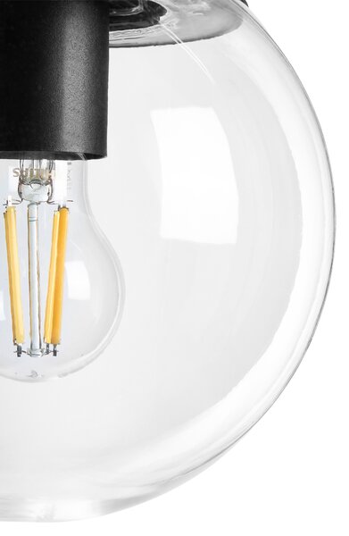 Vonkajšia závesná lampa čierna hliník priehľadné tienidlo matný povrch záhradná lampa moderný štýl exteriér