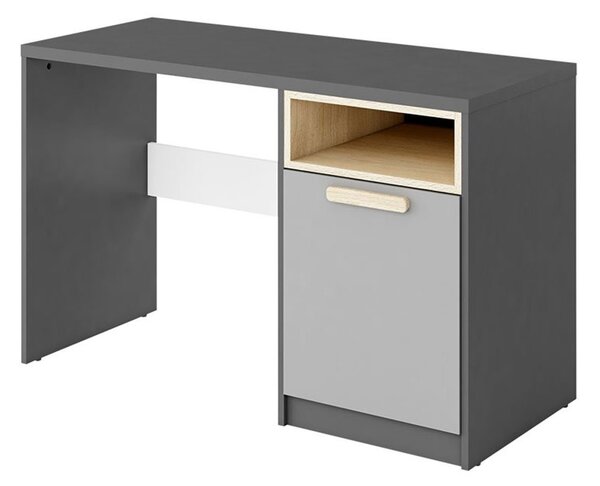 Písací stôl 1D Ombre OB-09, Farby: grafit / svetlo šedá / biela / buk ibsen dubaj Mirjan24 5902928550832