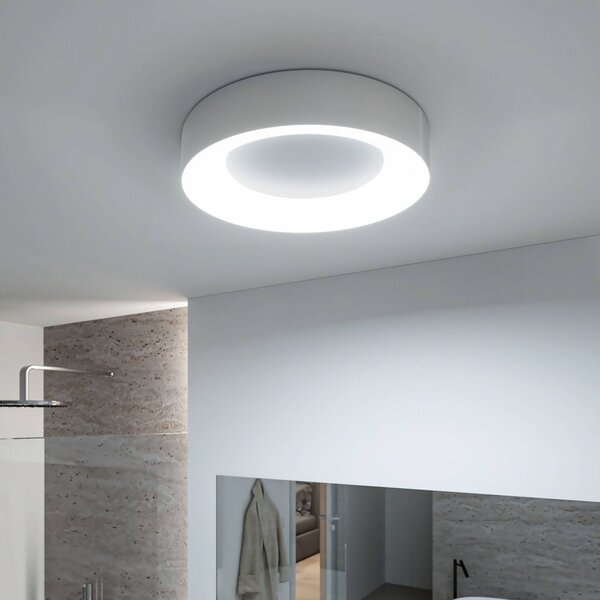 Paulmann HomeSpa Casca stropné LED svetlo Ø40cm, biele/hliník, IP44, Hliník / sivá / zinok, Kúpeľňa, kov, Moderný, Závesné svietidlo