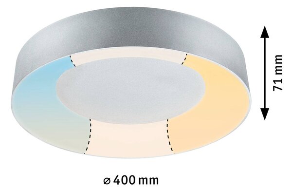 Paulmann HomeSpa Casca stropné LED svetlo Ø40cm, biele/hliník, IP44, Hliník / sivá / zinok, Kúpeľňa, kov, Moderný, Závesné svietidlo