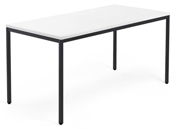 Stôl MODULUS, 1600x800 mm, čierna konštrukcia, biely