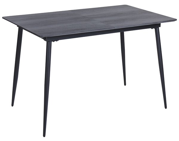 Jedálenský stôl sivý MDF 120/160 x 80 cm rozťahovacia doska kovové nohy obdĺžnikový moderný dizajn