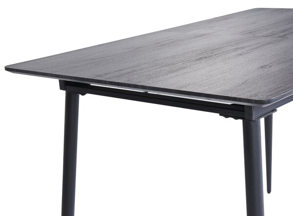 Jedálenský stôl sivý MDF 120/160 x 80 cm rozťahovacia doska kovové nohy obdĺžnikový moderný dizajn