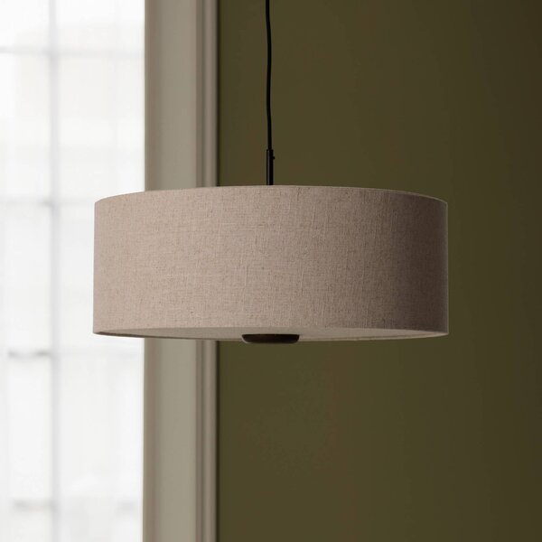 Globen Lighting Závesné svietidlo Bosco 55, béžová, Ø 55 cm, látka, Krémová / jantárovo žltá, Obývacia izba / jedáleň, Textil / látka / hodváb, Škandinávsky, Závesné svietidlo