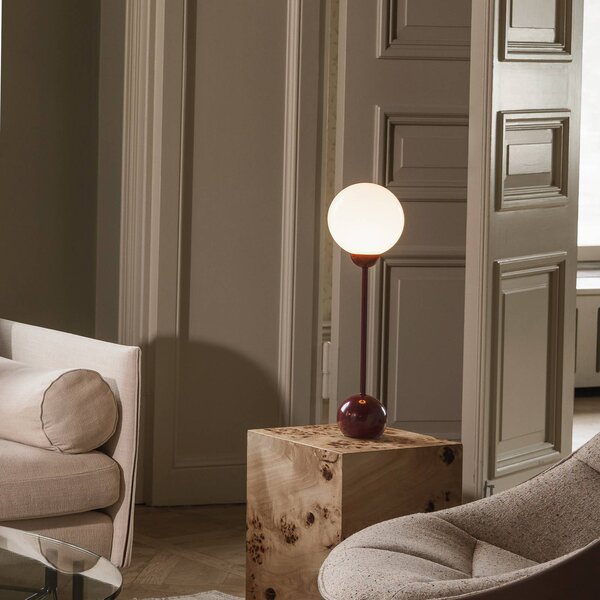 Globen Lighting Stolová lampa Ripley, červená, výška 52 cm, železo/sklo, Červená, Obývacia izba / jedáleň, kov, Dizajn, Stojacie svietidlo