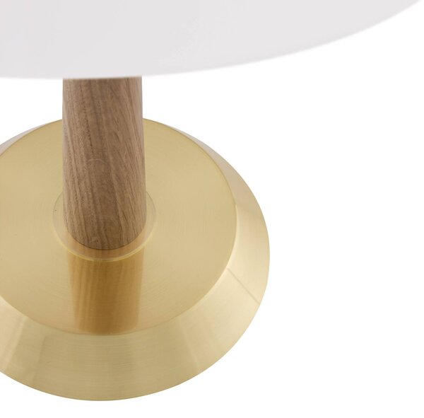 Globen Lighting Stolová lampa Ligna, výška 39 cm, biela/mosadz, Mosadz / zlato, Obývacia izba / jedáleň, kov, Dizajn, Stojacie svietidlo