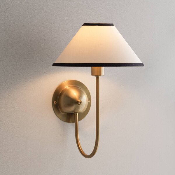 Globen Lighting Nástenné svetlo IRIS, krémová, výška 32 cm, Krémová / jantárovo žltá, Obývacia izba / jedáleň, Textil / látka / hodváb, Škandinávsky, Nástenné svietidlo