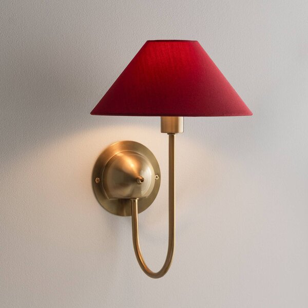 Globen Lighting Nástenné svetlo IRIS, bordová, výška 32 cm, Červená, Obývacia izba / jedáleň, Textil / látka / hodváb, Škandinávsky, Nástenné svietidlo