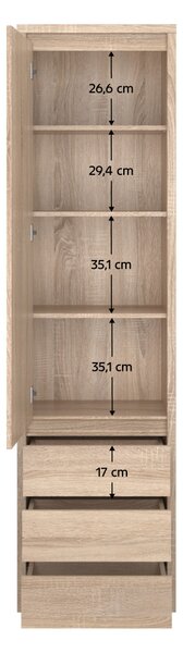KONDELA Regál so šuplíkom 1D3S, dub sonoma, NORTY TYP 5