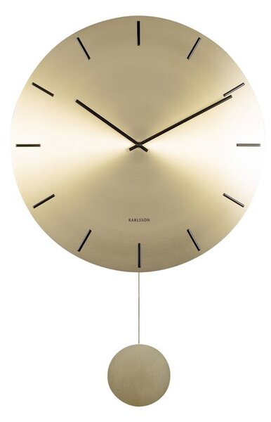 Nástenné kyvadlové hodiny v zlatej farbe Karlsson Impressive, ø 20 cm