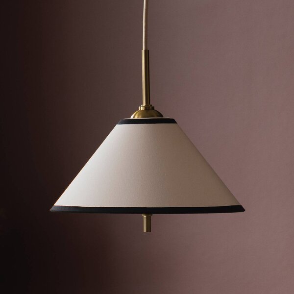 Globen Lighting Závesné svietidlo IRIS 25 v krémovej farbe, Ø cm, Krémová / jantárovo žltá, Obývacia izba / jedáleň, Textil / látka / hodváb, Škandinávsky, Závesné svietidlo