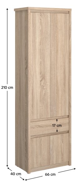 KONDELA Vešiaková skriňa 4D1S/70, dub sonoma, NORTY TYP 22