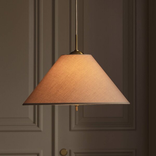 Globen Lighting Závesné svietidlo IRIS 50, mokka hnedá, Ø 50 cm, Hnedá / hrdzavá, Obývacia izba / jedáleň, Textil / látka / hodváb, Škandinávsky, Závesné svietidlo